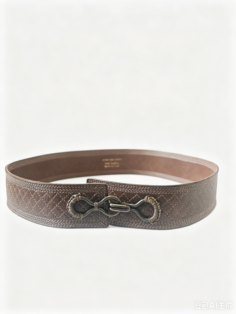 Dries Van Noten Brown Leather Braided Buckle Belt